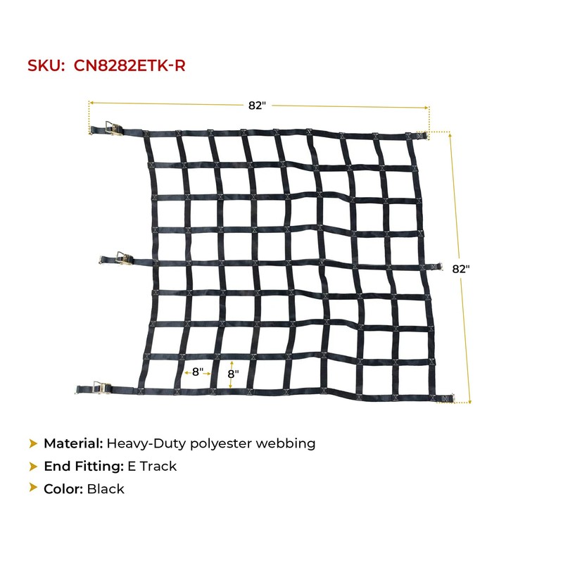 Mytee Products (82"x82") Heavy Duty Cargo Net for Pickup Truck
