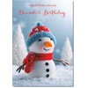 doodlecards December Birthday Christmas Card Snowman Medium Size Christmas Card