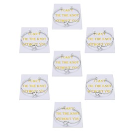 CHICNOW Tie the Knot Silver Bracelet Maid of Honor Bridal Wedding Party Bangle (Silver Set of 7)