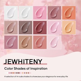 JEWHITENY 14 Colors Poly Extension Gel Nail Kit With Nail Lamp Nude Pink White Brown All In One Poly Nail Gel Starter Kit Poly Gel Nail Kit With Base Top Coat Manicure Salon Frence Nail Art DIY:_F301-F314 SUN1G