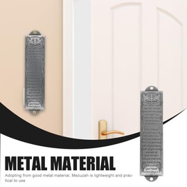 Baluue Mezuzah with Scroll for Door, Set of 3 Mezuzah Case with Srews, Bless This House, Metal Mezuzah for Door, Easy Installation, Ideal for Jewish Home Blessing