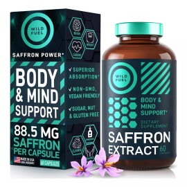 Wild Fuel Suplemento Azafrán 88.5mg 60 Cápsulas Antioxidante Hecho Usa Sabor S/n