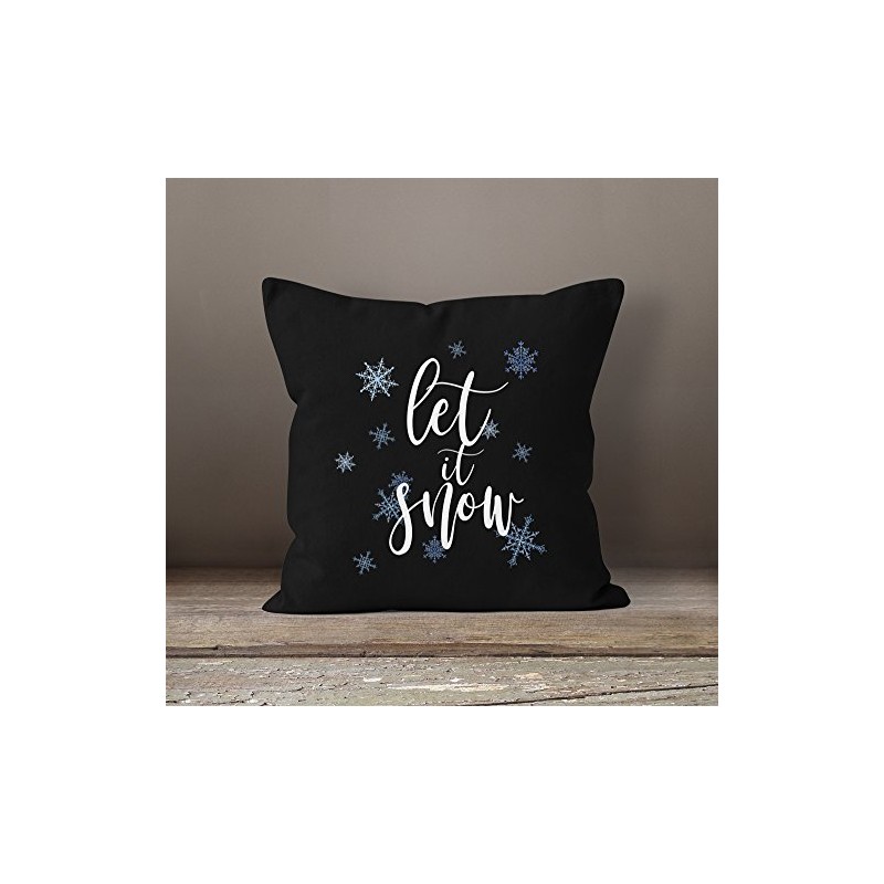 Autiga Cushion Cover Christmas Let It Snow Ice Crystals Snow