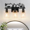 MLGB Rustic Farmhouse 3-Light Bathroom Vanity Light with Bear &