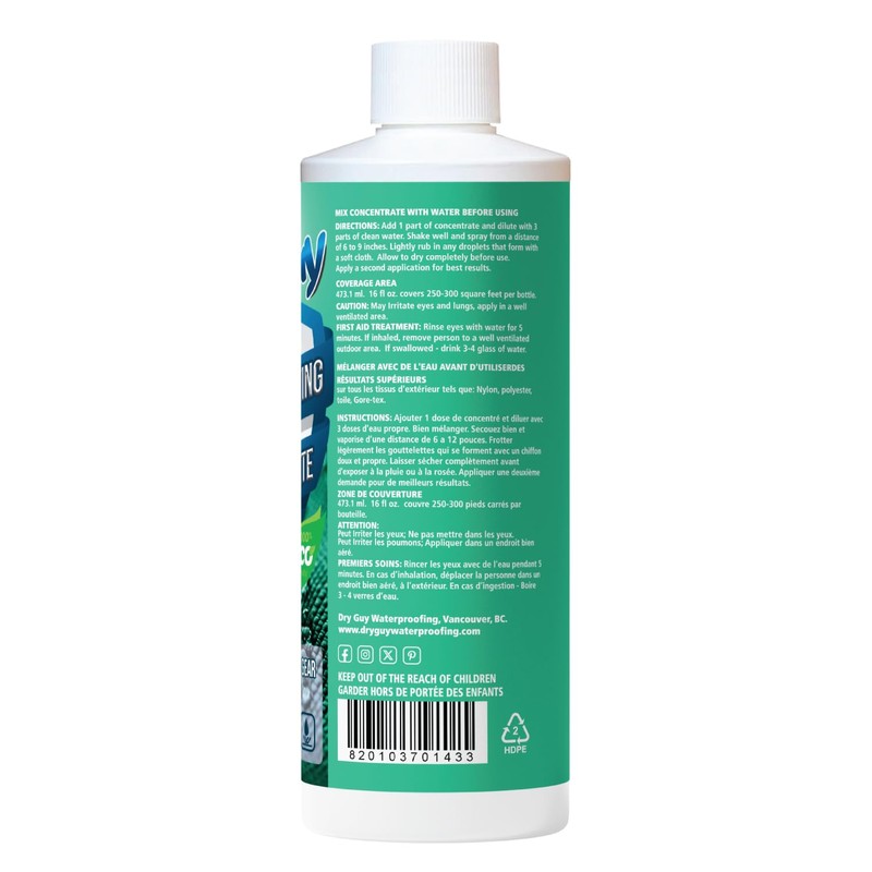 Tent Fabrics & Outdoor Gear Waterproofing Concentrate