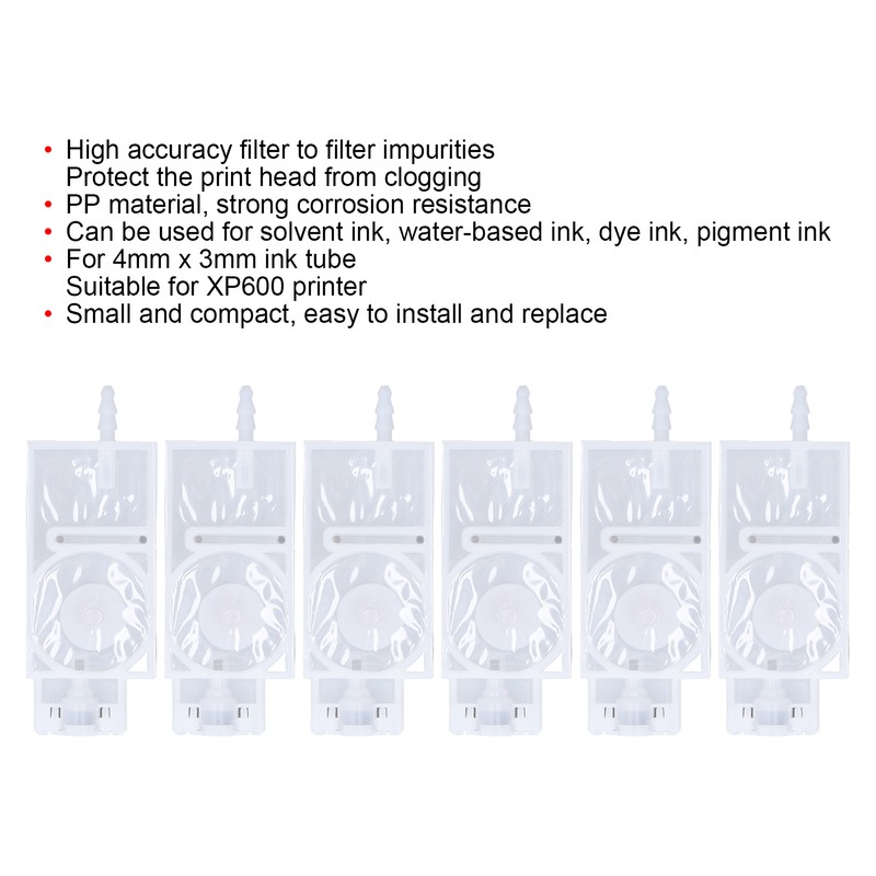 6Pcs Ink Damper Solvent Inkjet Head Rectangular PP Damper Replacement