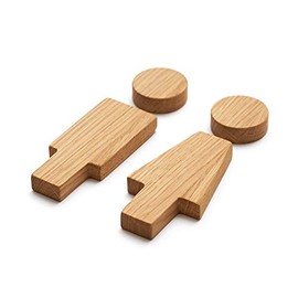 HDmirrorR Door Sign Beautiful Decorative Wooden Toilet Bathroom Wardrobe Toilet Toilet Humor Funny Solid Oak Sign for Men Women Sign Invalid (Nature, Shapes)