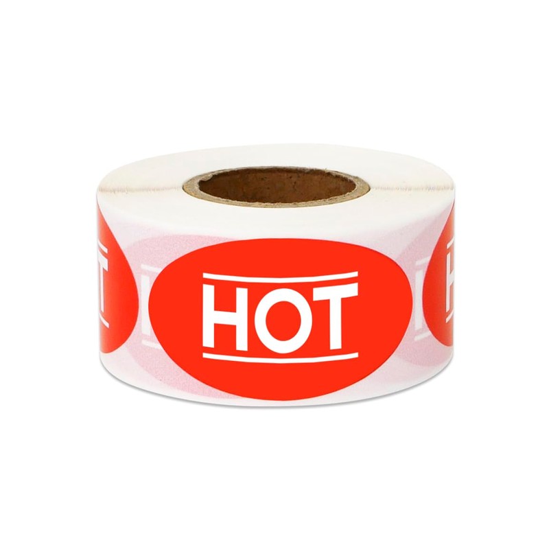 HOT Sticker Label - Red HOT Sticker for Food, Groceries,