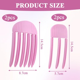 Pack of 4 Volume Hair Clips, Volume Hair Clips, Volume Hair Pink Volume Hair Clips, Hair Volume Clips for Styling, Cutting and Zoning Salon Hairstyles, Unisex