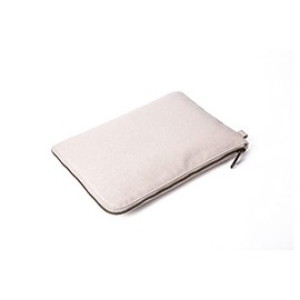 Bolsa de cosméticos más muñeca, bolsa de maquillaje multiusos con cremallera, bolsa de lona de algodón, bolsa de viaje, Beige mejorado, S