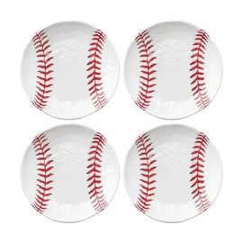 UP ware - 4 platos de melamina para servir de béisbol, platos de aperitivos, platos de postre