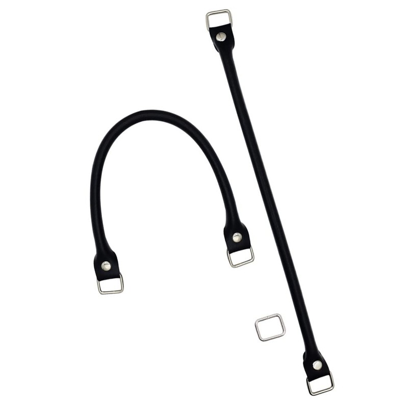 Samcos Bag Handle with D-Can, Genuine Leather, Detachable Handles, Set