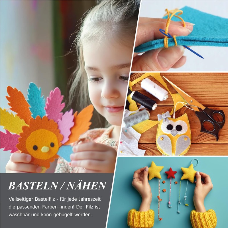 Synthetic Craft Felt Packages (25pcs/pack), approx. 22 x 30 cm,