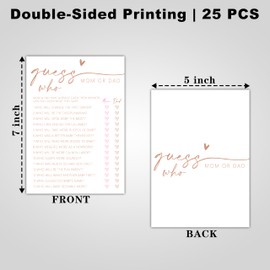 TIRYWT Guess Who? Game Cards, Baby Shower Games Cards, Minimalism Boy or Girl Baby Gender Reveal Party Favors Decorations and Supplies, 25 Pcs Double-Sided - C01