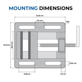 Forward Q196A 6 Inch Drill Press Vise Portable Bench Vise with Slotted Base, 6" Jaw Width