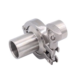 DERNORD 2 Pcs Sanitary Female Threaded Ferrule Pipe Fittings + SUS304 Tri-clamp (Tri-clover Clamp) + Silicone Gasket (Female Threaded Pipe Size:3/4 Inch DN20)