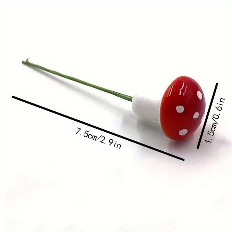 50Pcs Mini Resin Mushroom Figurines,Flower Pot, Mini Landscape Garden DIY
