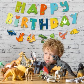 Dino Happy Birthday Garland Dinosaur Birthday Banner Dino Birthday Garland Children for Children's Birthday, Theme Party