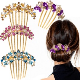 4 Piezas peinetas para cabello,accesorios para cabello mujer