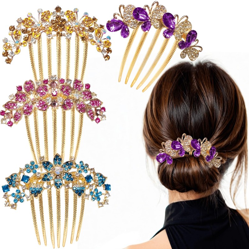 4 Piezas peinetas para cabello,accesorios para cabello mujer