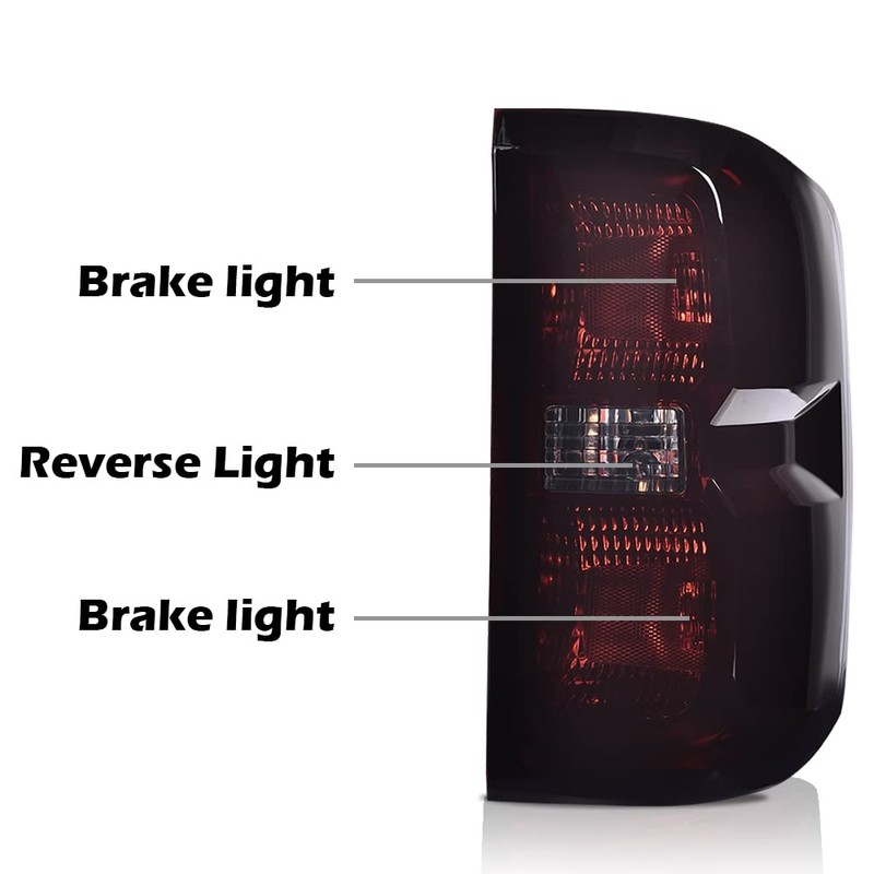 G-PLUS Smoke Lens Rear Tail Light Brake Lamp w/Wiring Harness