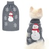 BINGPET Dog Sweater,Turtleneck Thick Pullover Small Dog Sweaters,Cute Snowman Embroidered