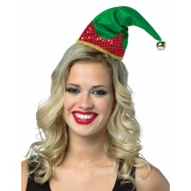 Christmas Holiday Party Hat Elf Headband Green with Red Sequin Trim