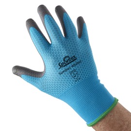 Spontex Summer Worker PU Coated Work Gloves EN 388 Touch Screen Compatible, Lightweight and Breathable Size L, 1 Pair Blue