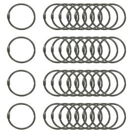 PATIKIL 36Pcs Loose Leaf Binder Rings, 2 Inch Metal Open Card Rings Heavy Duty Book Rings for Key Index Card Rings Paper Rings Office, Black