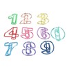 100Pcs Number Shape Paper Clips Funny Cute Rich Colors Bookmark