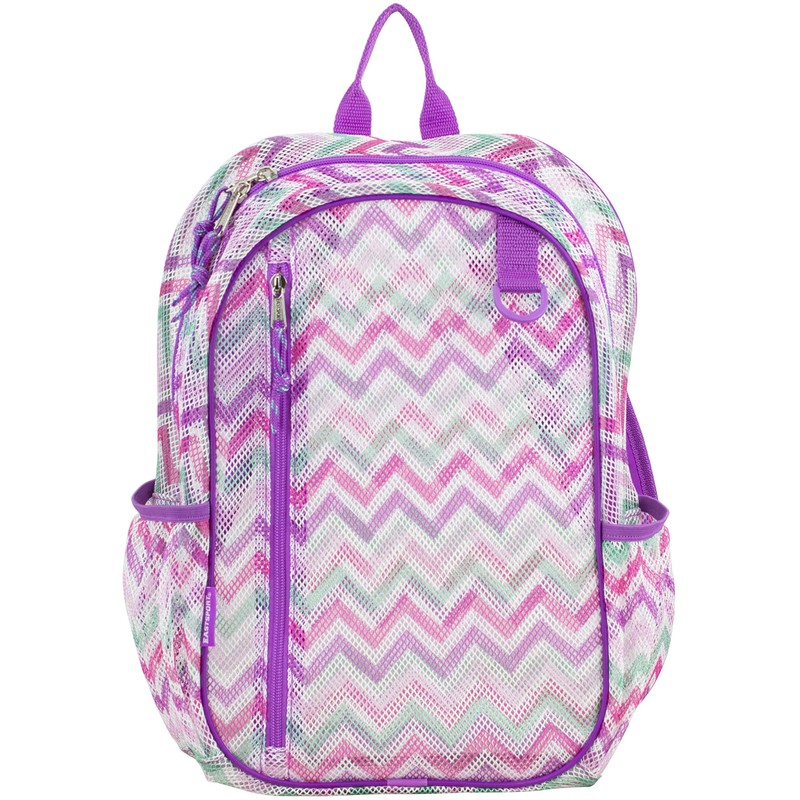 Eastsport Active Mesh Backpack with Padded Adjustable Straps, Spike Shevron/Grape