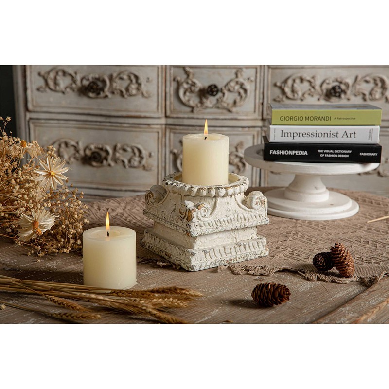 SOFE Column Pedestal Stand for Decoration Display, Distressed White Small