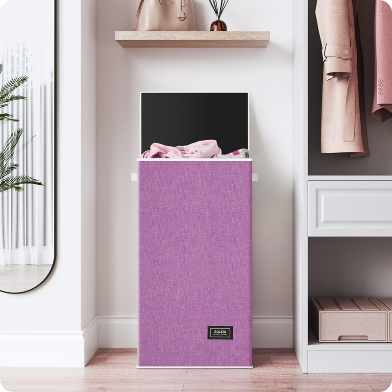 SOLEDI Laundry Hamper with Lid 100L Large & Tall Collapsible