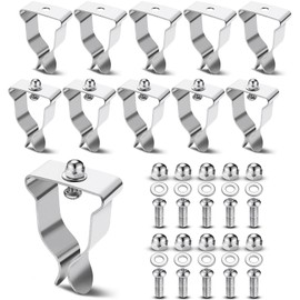 Tandefio 10 Sets Window Well Cover Clips Outside 2.36'' x 1.57'' x 0.8'' Basement Window Well Cover Hardware Kit Spring Clip Heavy Duty Egress for Basement Courtyard Exterior Window Well