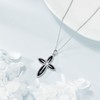 ONEFINITY Cross Necklace for Women Sterling Silver Black Onyx Cross