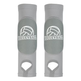PATIKIL Volleyball Arm Sleeves, 1 Pair Passing Forearm Sleeve with Protection Pads Thumbhole Volleyball Arm Pads for Youth Teenagers Men Women, Grey