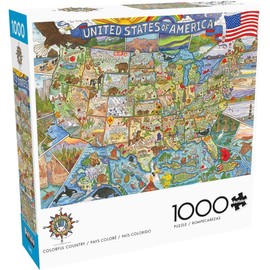 Buffalo Games - 1000 Piece Jigsaw Puzzle Carrie Wagner Colorful Country, Made in USA, Premium Recycled Board, Full-Color Poster
