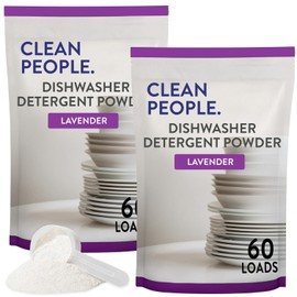 The Clean People Dishwasher Detergent Powder | Cuts Grease and Rinses Sparkling Clean | Residue-Free | Lavender, 120 Load