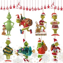 CocCCoon 8PCS Xmas Ornament Decorations Funny Santa Ornament Decorative Xmas Decor Hanging Xmas Decorations Xmas Hanging Ornaments Tree Decorations