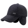 Men's Winter Warm Wool Woolen Tweed Peaked Baseball Cap Hat