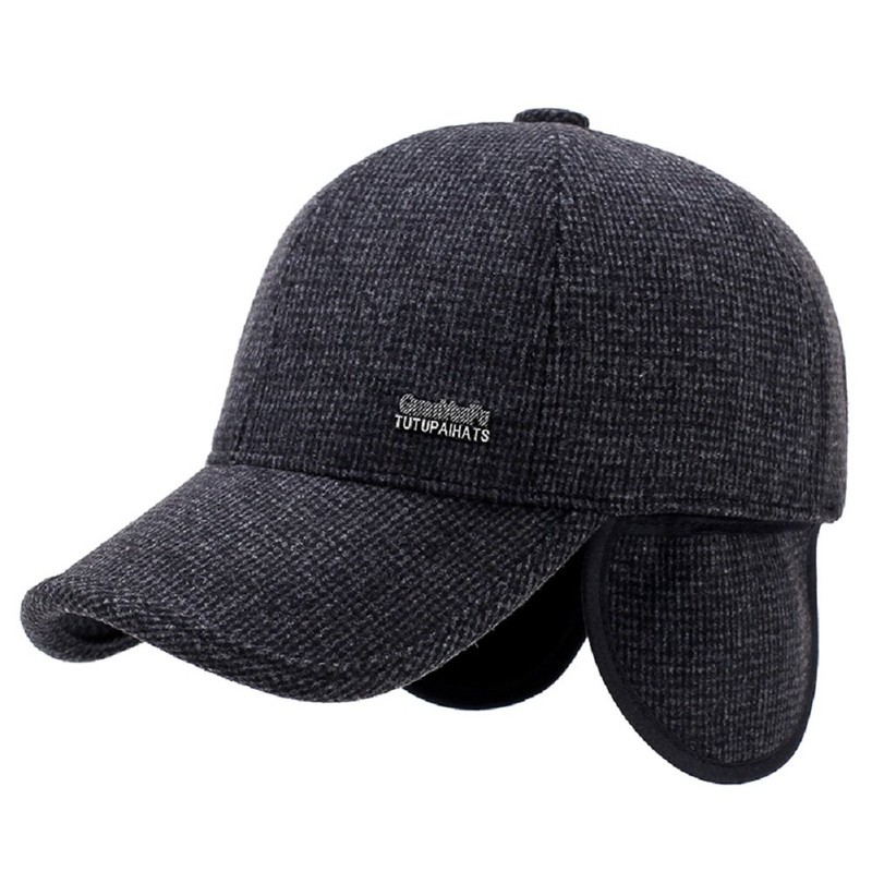 Men's Winter Warm Wool Woolen Tweed Peaked Baseball Cap Hat
