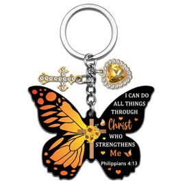 SUDIKUB Christian Keychain Inspirational Christian Gifts for Women Teen Girl Best Friend Mom Encouragement Spiritual Religious Bible Gifts for Womens