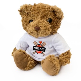 Big Red Egg I LOVE CRICKET (bat & ball) - Teddy Bear - Cute Soft Cuddly Adorable - Gift Present