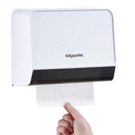 DUTYWORKS Paper Towel Dispenser Wall Mounted,Commercial Multifold Hand Towel Holder Napkin Dispenser for Kitchen Bathroom Home,Trifold/C Fold/Z Fold Napkin Dispenser, Abs Plastic Non-Slip,White