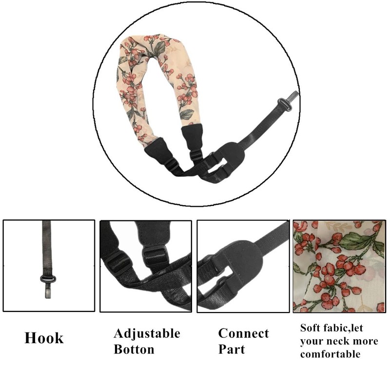 Trssorm Ukulele Strap Scarf Style Adjustable Neck Strap and Ukulele