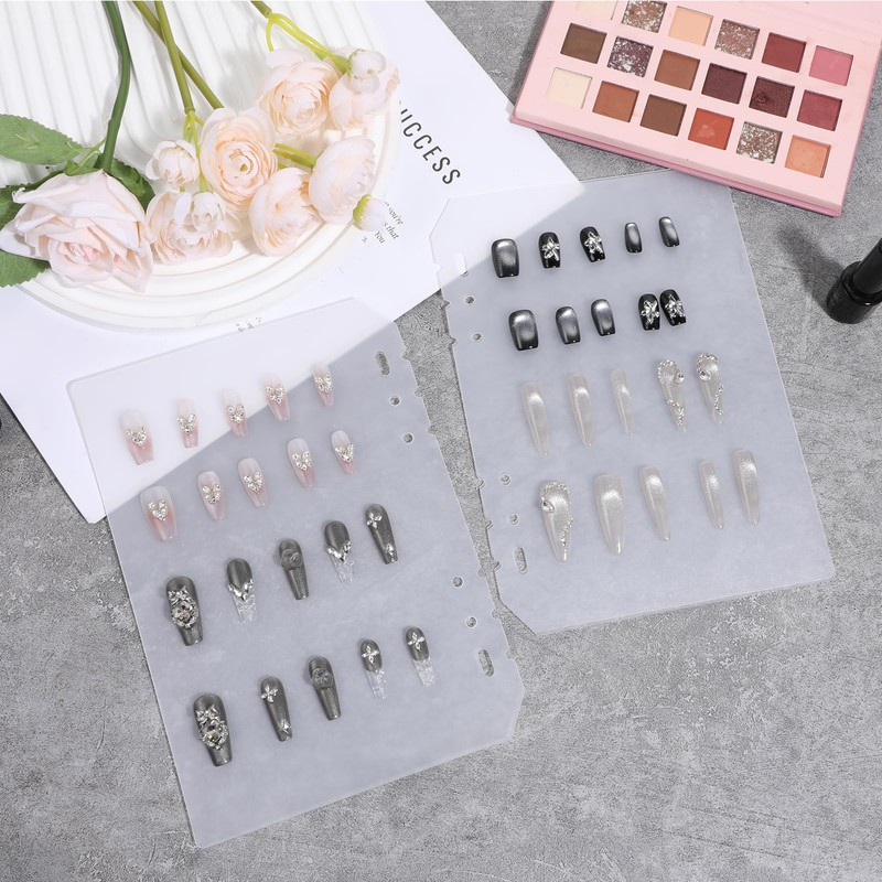 8Pcs Press On Nail Organizer Clear Nails Storage Book Insert