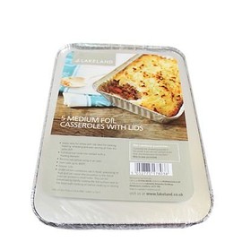 lakeland Individual Foil Casserole Dishes 900ml x 5 - Reusable & Recyclable