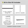 Rubbermaid Fasttrack Rail Storage 48"x16" 3-Shelf Kit, 350 lbs. Per