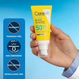 Protector Solar Facial Cerave Mineral Invisible Fps 50 48ml