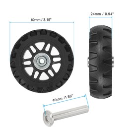 PATIKIL Replacement Luggage Suitcase Wheels Repair Kit 80 mm x 24 mm Abrasion Resistant and 360 Swivel Castor